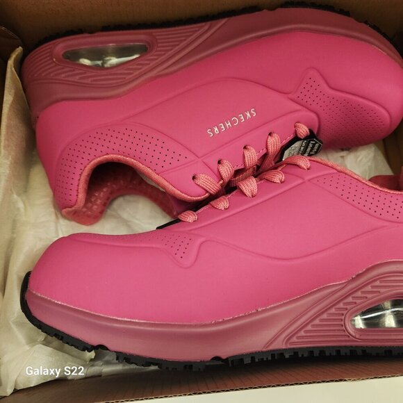 Skechers "Deloney" Pink Comp Toe Work Sneakers. NIB. Size 5.5 - Picture 14 of 14